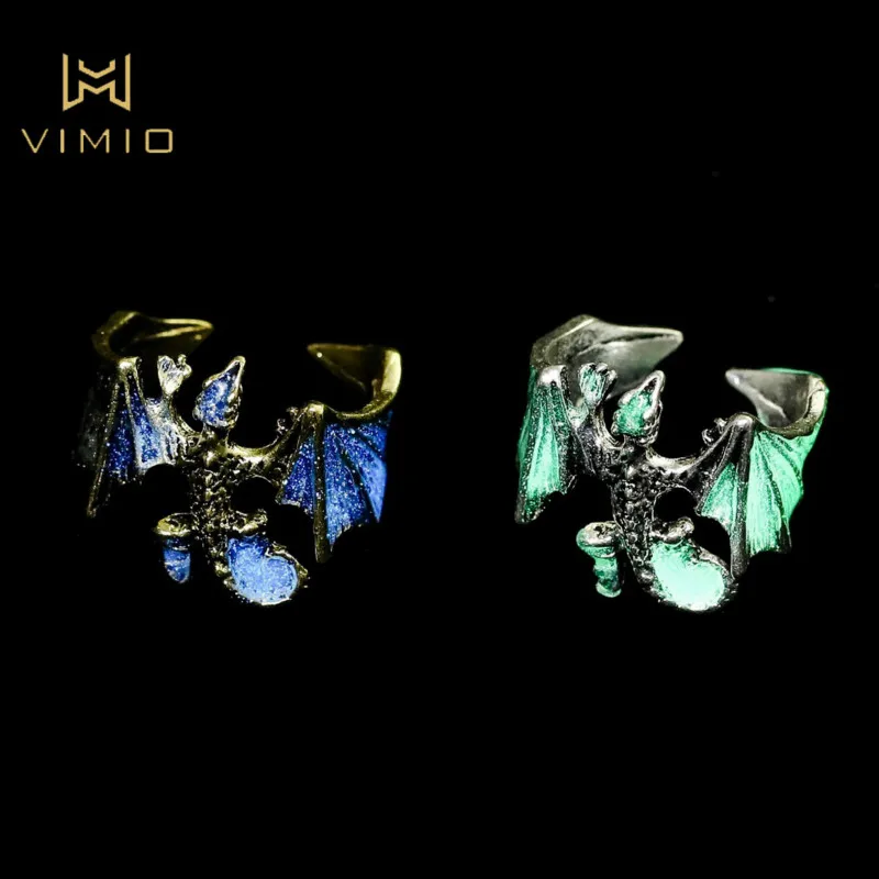 VIMEO Новое хип хоп Птерозавр Светящиеся Крылья Открытое кольцо на Хэллоуин