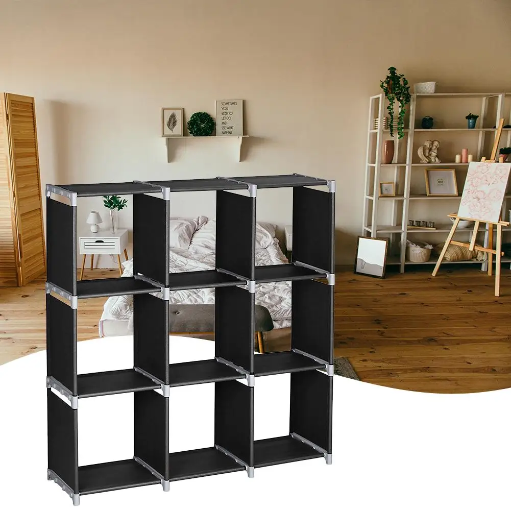 

3 Layers 9 Grids Storage Shelf Multifunction Kitchen Home Steel Shelf Organizer Holder Bathroom Kitchen Bedroom Storage Tools
