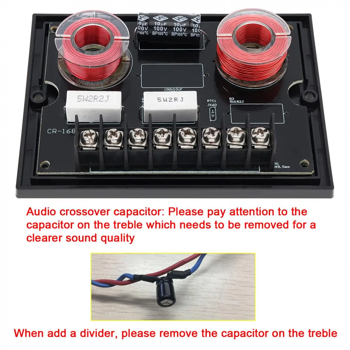 

Frequency Divider Car Audio Modified Speaker Adjustable 2 Way Car spearker Divider Easy Install Portable