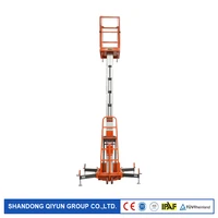 qiyun 8m acdc ce iso tvu approved double mast climbing electric hydraulic work platform ladder elevated aluminum lift