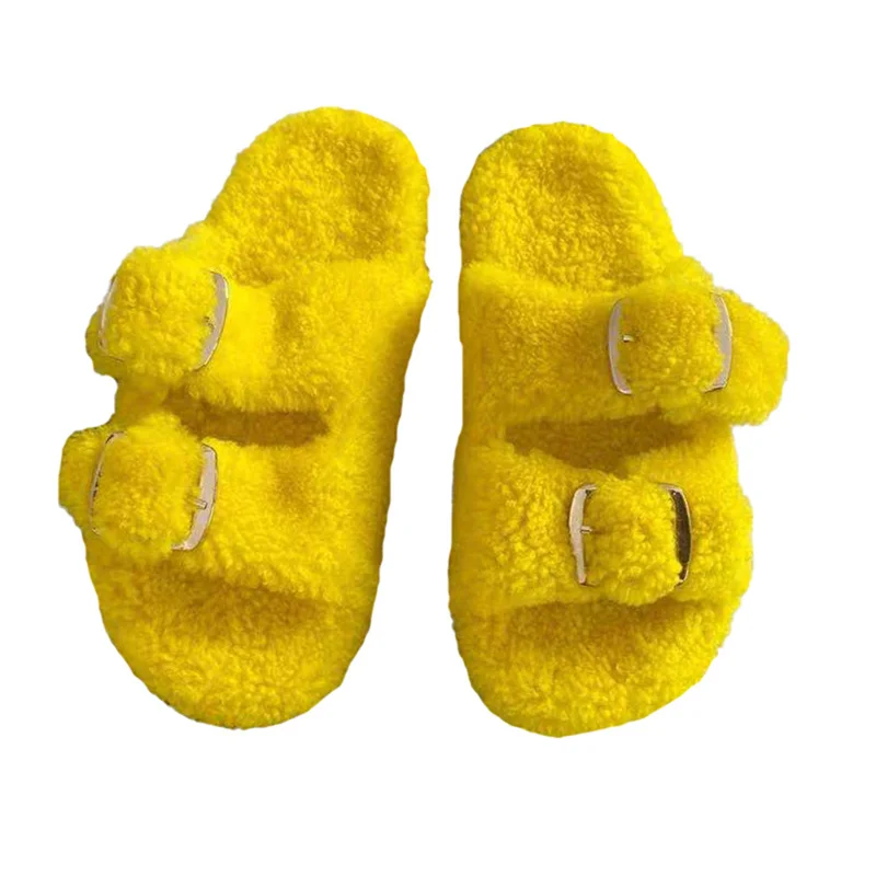 Европейская станция шерстяные тапочки женские меховые 100% высокого качества