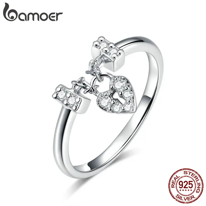 Светящиеся обручальные кольца BAMOER из серебра 925 пробы с кубическим цирконием, ювелирные изделия из стерлингового серебра SCR466 Светящиеся обручальные кольца BAMOER из серебра 925 пробы с кубическим цирконием, ювелирные изделия из стерлингового серебра SCR466