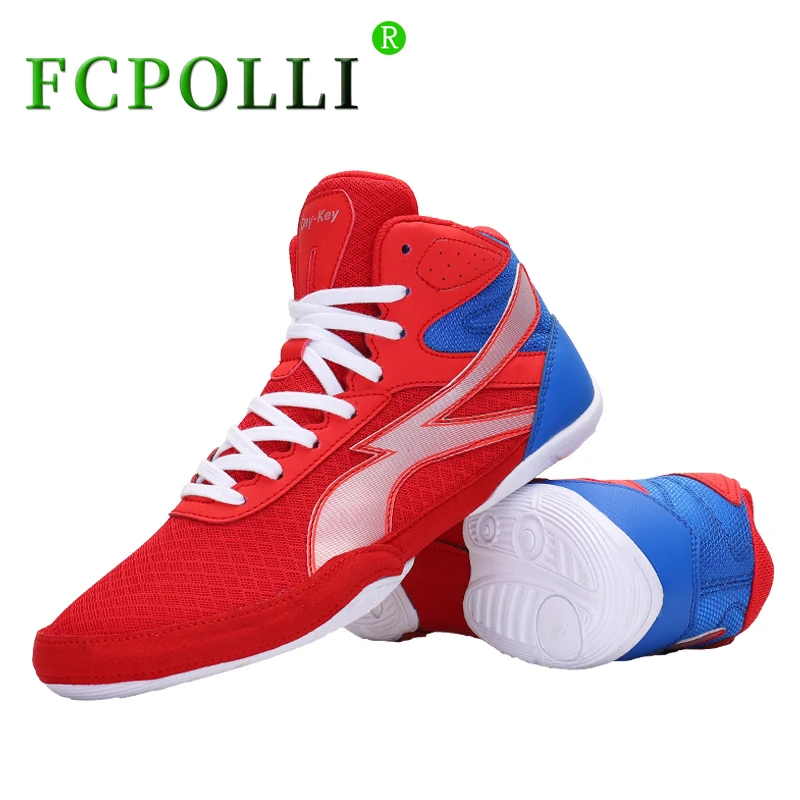 

Professional Men And Women Boxing Sneakers Red Black Youth Wrestling Boots Light Weight Boxing Shoes Boy Non-Slip Fighting Shoes
