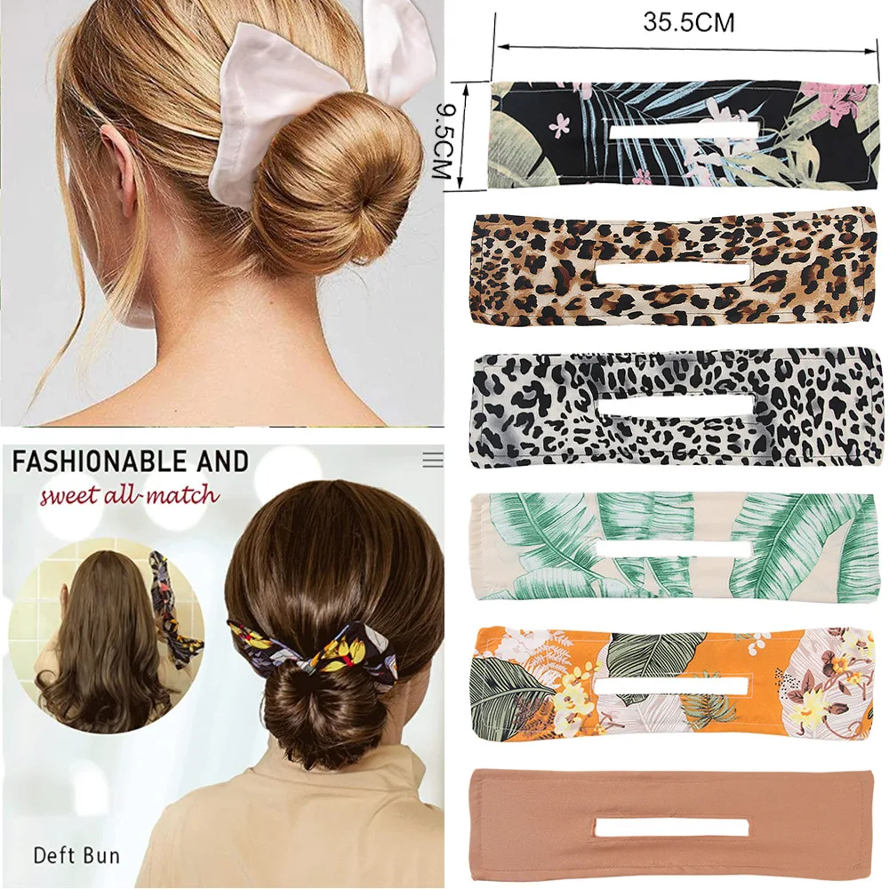 

Spring Summer Women Girls Printted Knotted Deft Bun Hair Bands Hair Braiding Tool Rope Headband Fabric Hairpins Hair Accessories