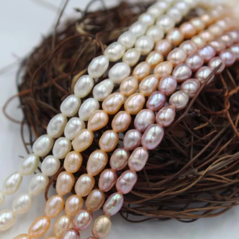 Натуральный пресноводный жемчуг в форме риса 100% натуральный искусственный
