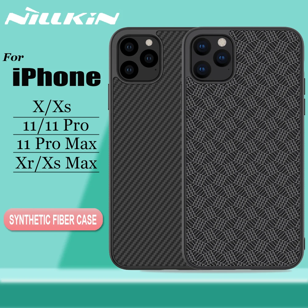 Чехол Nillkin для iPhone 11 Pro Max X Xr Xs Max, жесткий пластиковый чехол из углеродного волокна для iPhone 11 Pro Max