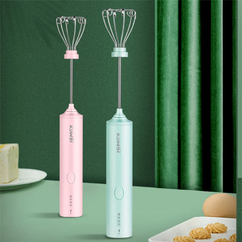 

USB Rechargeable Milk Frother Electric Whisk Food Blender Mixer Foam Maker for Coffee Latte Cappuccino