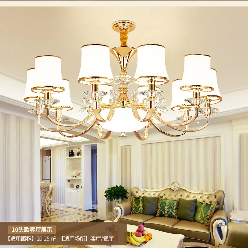 Современные хрустальные светодиодные люстры Золотой металлический