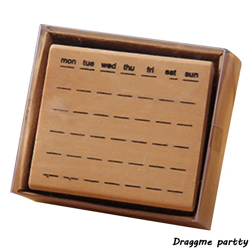 

Vintage Weather Month Week Date Planner Stamp DIY Wooden Rubber Stamps For Scrapbooking Stationery Scrapbooking Standard Stamp