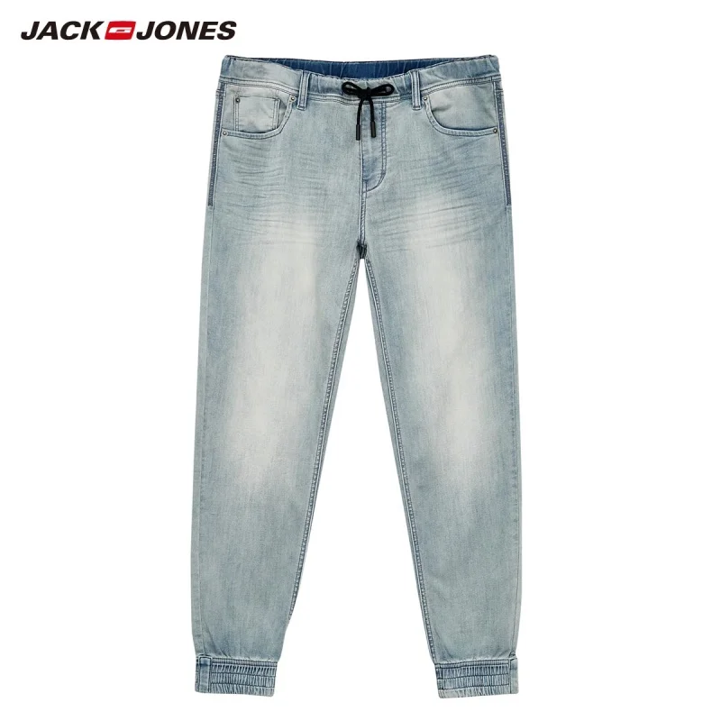 JackJones Men's Slim Fit Sports Streetwear Jeans Distressed Ankle-tied Grey Male Denim Menswear| 219332578 | Мужская одежда