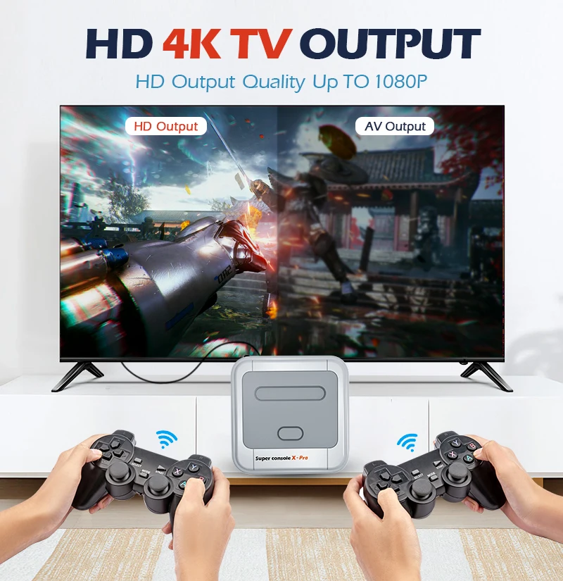 Супер консоль X Pro видео игровые консоли 4K HD Ретро Wi Fi ТВ приставка плееры для