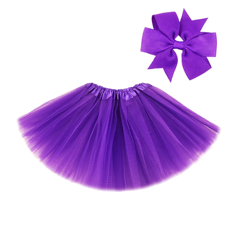 0-8Y Pink Tutu Skirt with Hear-clip for Kids Princess Girls Petticoats Birthday Party Dance Wear Kawaii Skirts images - 6