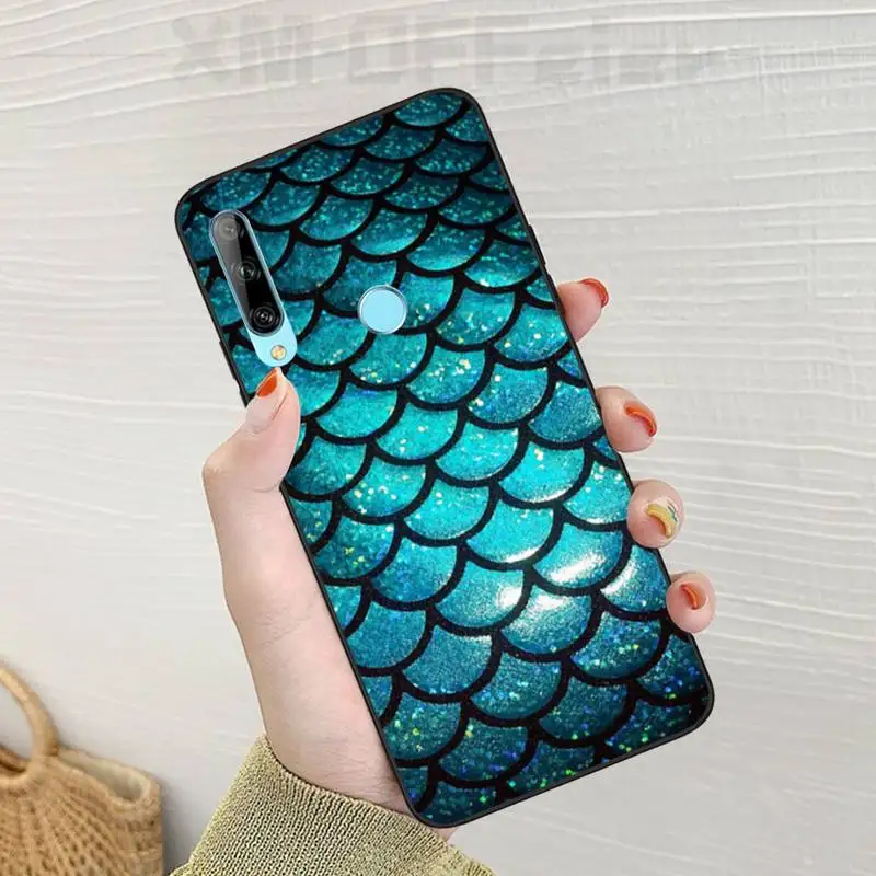 LJHYDFCNB Блестящий чешуйчатый чехол для телефона с изображением русалки и рыбы DIY