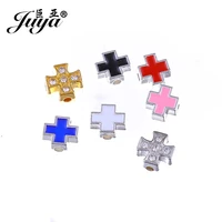 10pcs cross charms for making jewelry diy pendant necklace earring crafts 8mm alloy zircon beads handmade designer charms