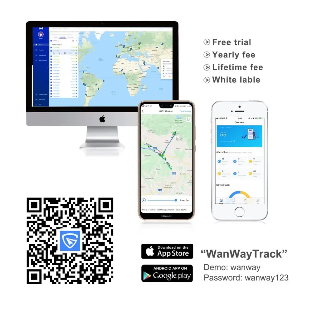 WanWayTech OBD GPS Tracker GS21 Driver Behavior Analysis Remotely Vehicle Diagnotics with Tracking System and APP | Автомобили и