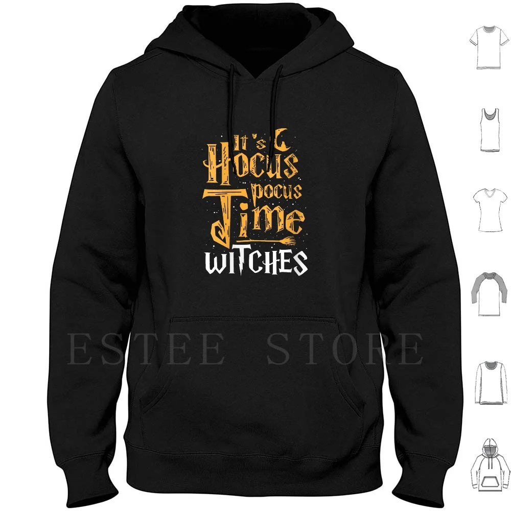 

Womens It's Hocus.pocus Time Witches Cute Hoodies Long Sleeve Halloween Witches Witch Sanderson Sisters Hocus Movies