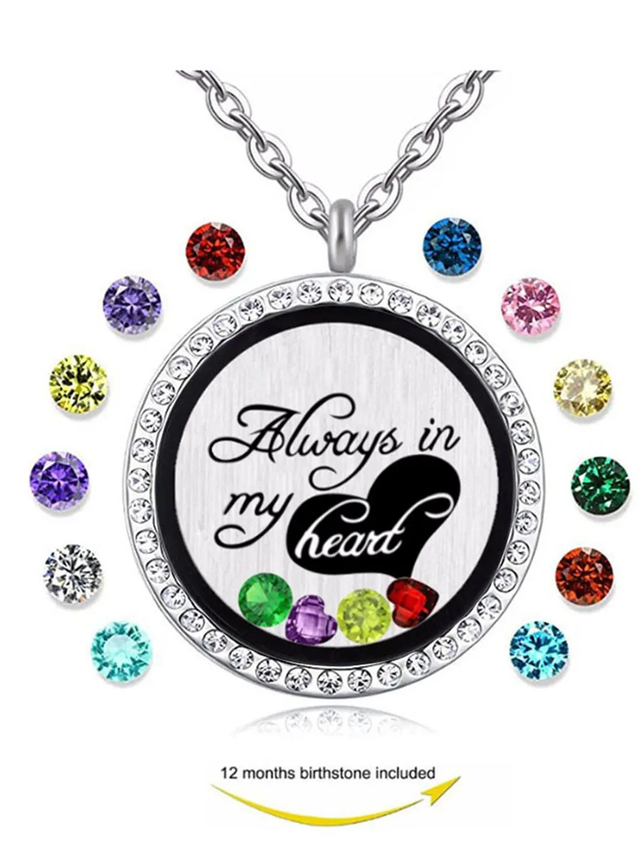 Всегда в моем сердце плавающая Жилая память медальон кулон ожерелье с