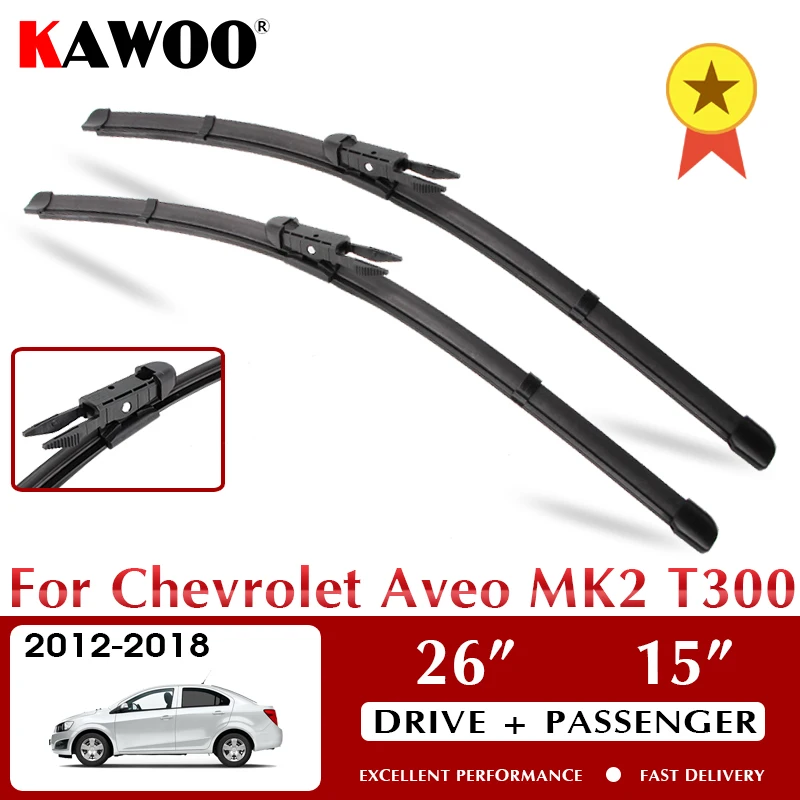 

Wiper Front Car Wiper Blade For Chevrolet Aveo MK2 T300 2012-2018 Windshield Windscreen Front Window Accessories 26"+15" LHD RHD