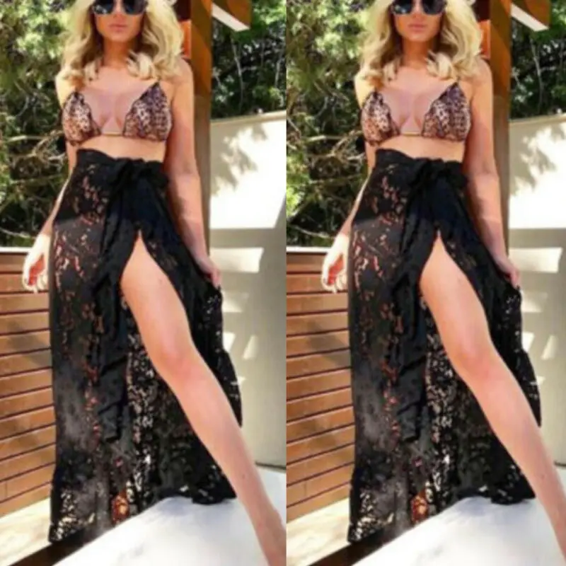 2020 New Women Bikini Cover Up Swimwear Sheer Beach Maxi Wrap Skirt Sarong Pareo Dress hot sale | Женская одежда