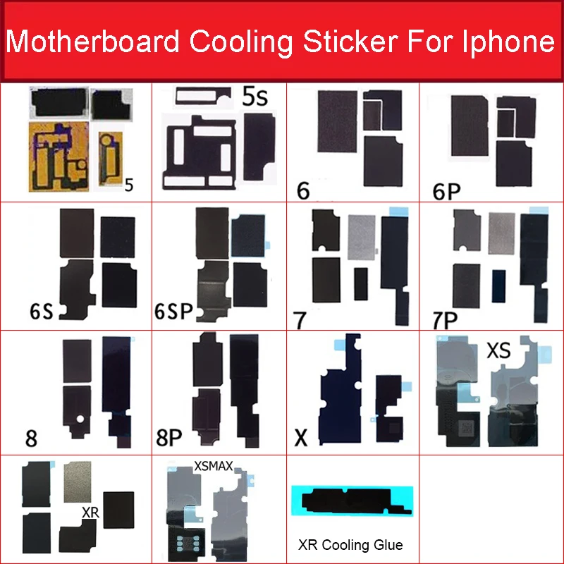 Материнская плата охлаждения теплоотвода наклейка для iphone 5s 6 6S 7 8 plus X XS Max XR
