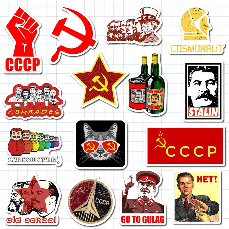 

XTZ002# 50 Pieces of Russian Personality Graffiti Stickers Bicycle Skateboard Suitcase Decoration Waterproof Fun Stickers
