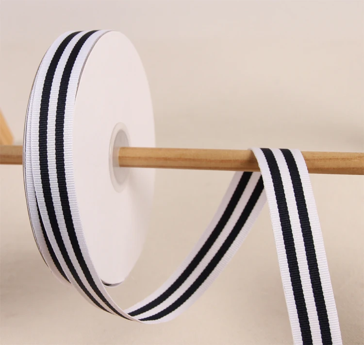 Полосатая корсажная лента из полиэстера 25 ярдов черная белая полосатая тесьма