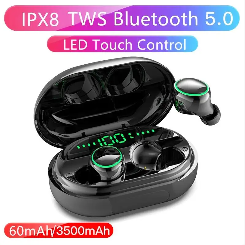 IPX8 глубокий водонепроницаемый TWS Bluetooth 5 0 HIFI наушники для музыки спортивные