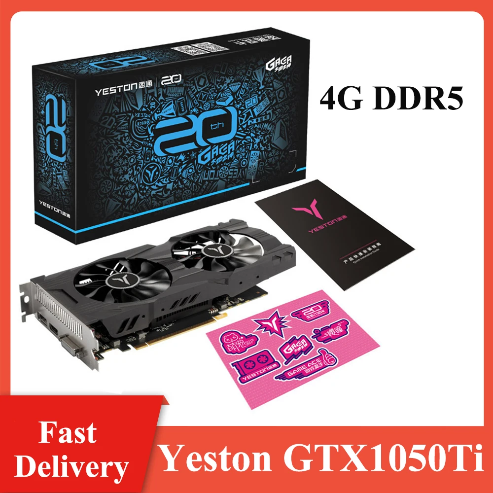 

Yeston GTX1050Ti-4G D5 GF Display Card 1291/1392MHz 7000MHz 4G/128bit/GDDR5 DVI-D+HDMI-compatible+DP Game Display Card