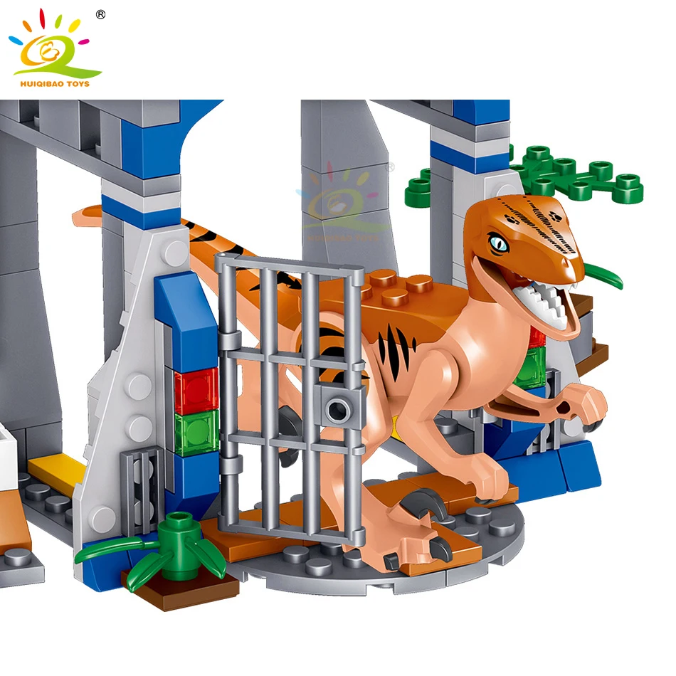 HUIQIBAO 365 шт. Юрский динозавр научно-исследовательский центр строительные блоки