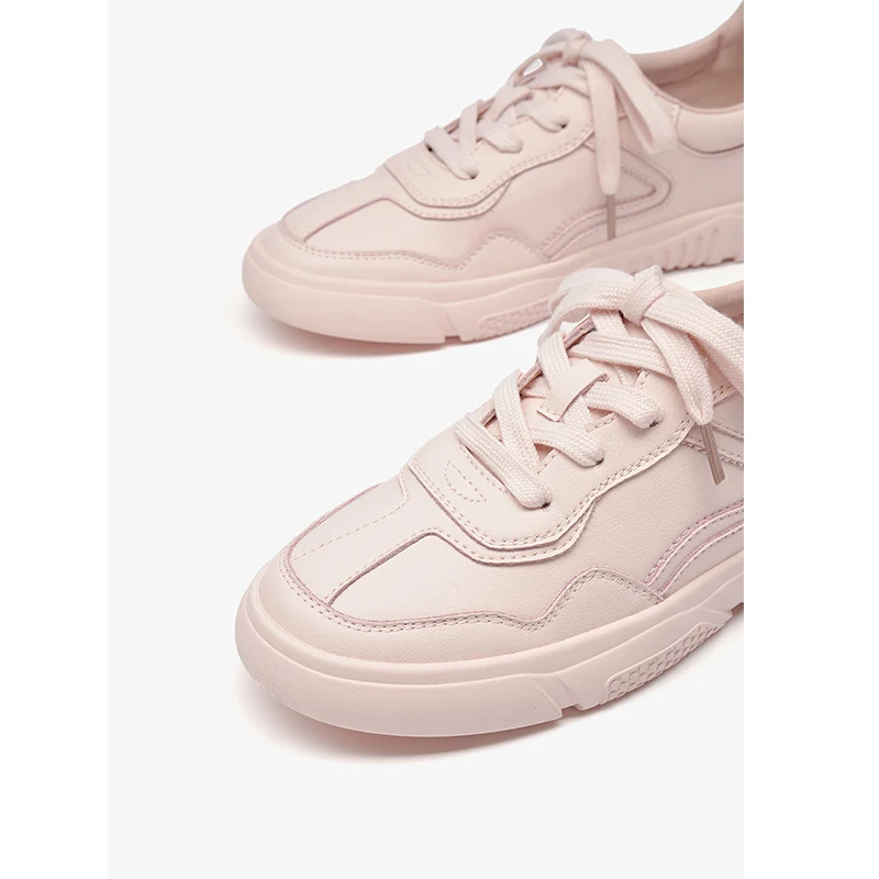 BeauToday/классические белые кроссовки Женская повседневная обувь из натуральной