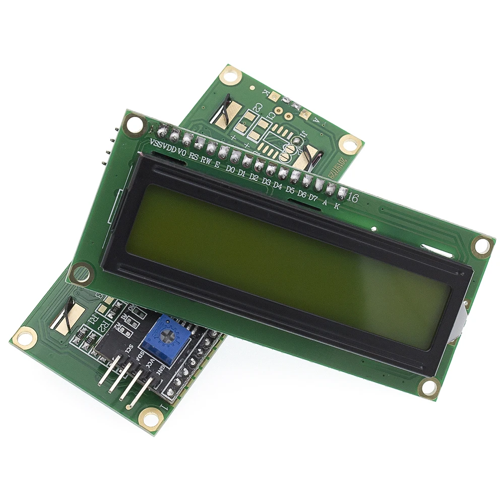 Модуль TENSTAR ROBOT LCD 1602 + I2C синий/зеленый экран PCF8574 адаптер IIC/I2C | Электронные