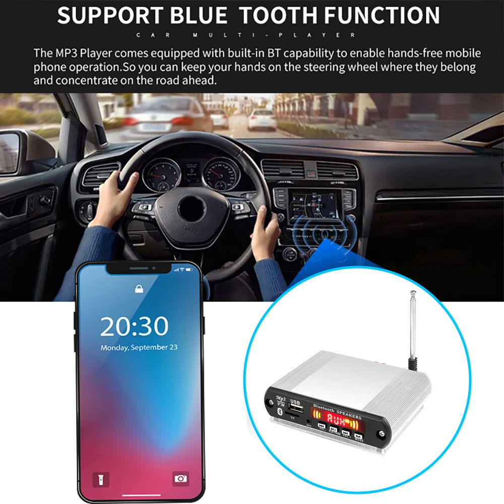 Усилитель mp3-декодер с Bluetooth 6 Вт/30 Вт USB TF FM радио модуль беспроводной MP3-плеер