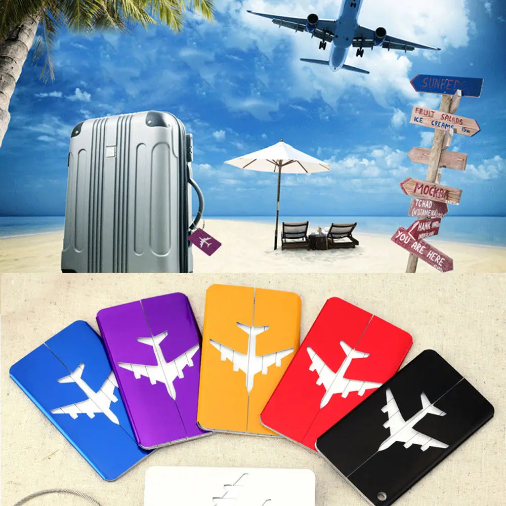 США сток путешествия алюминиевый самолет багажные бирки этикетка Имя Адрес ID
