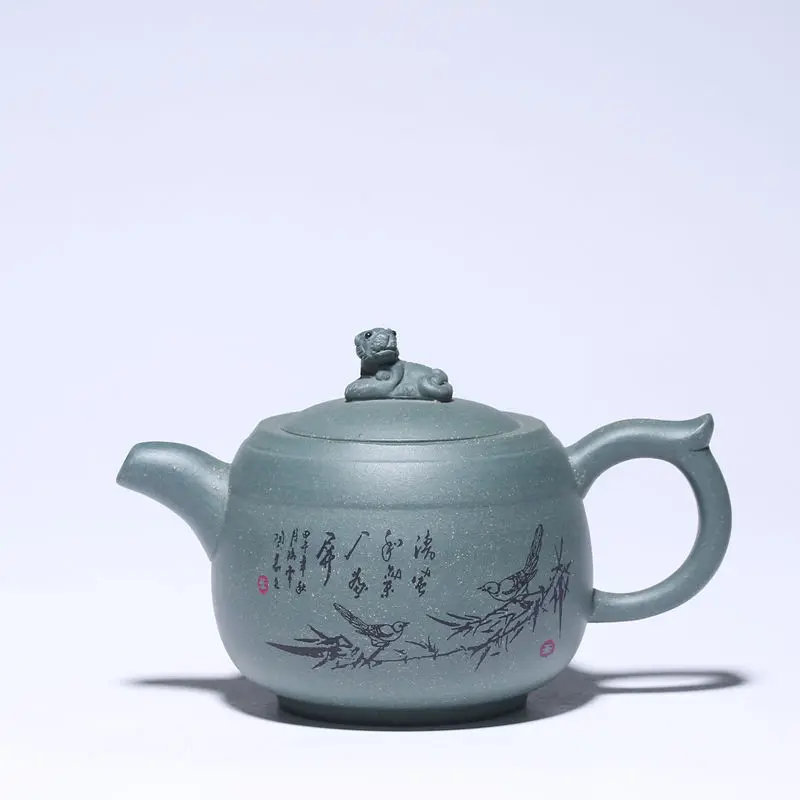 

Yixing Dark-red Enameled Pottery Teapot Raw Ore Infusion Of Tea Kettle Household Rui Lion Kung Fu Tea Have