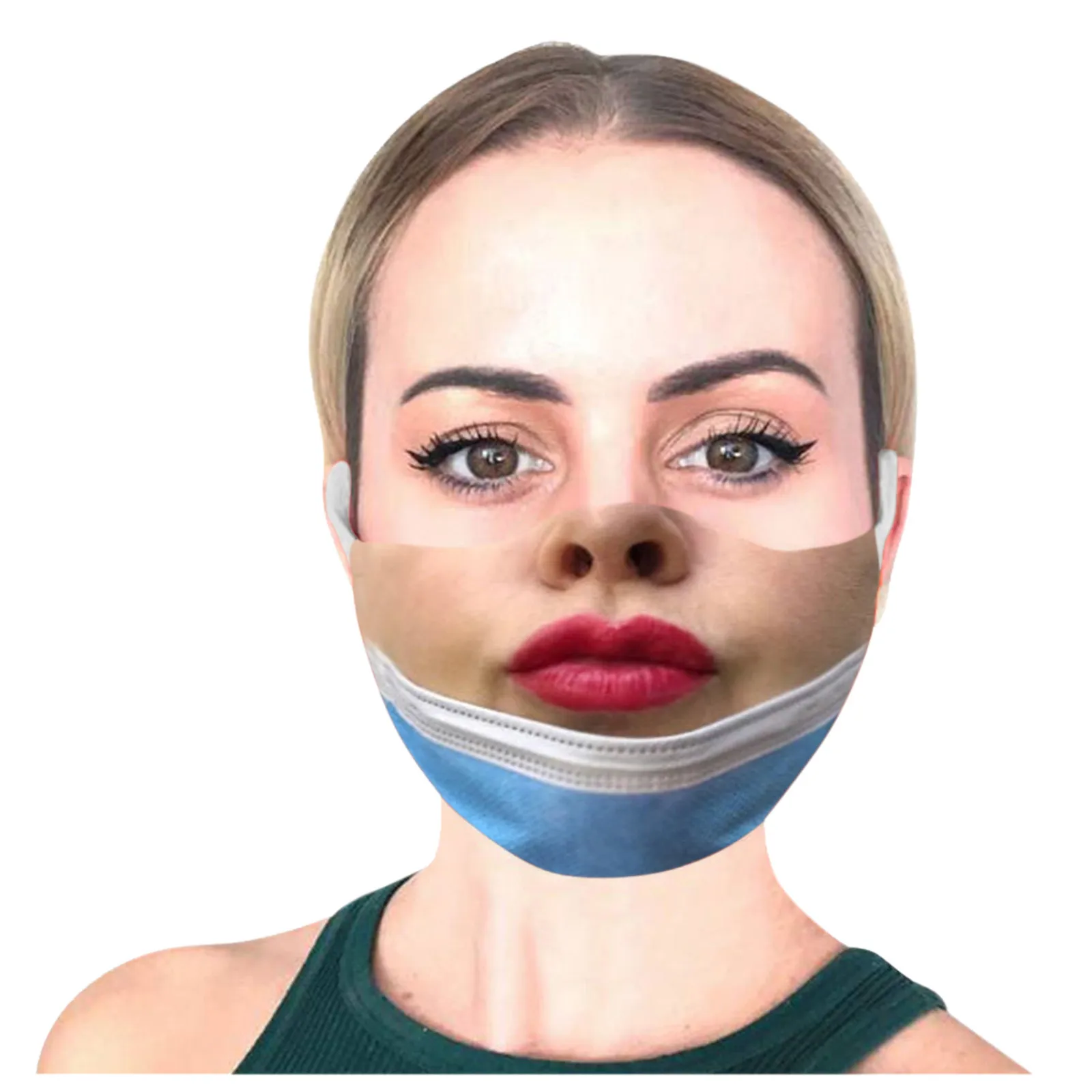 

1PC Adult Prank Funny Big Mouth Printing Outdoor Washable Masque Ear Loop Mascarilla Mask Mascarillas Non-disposable Protective