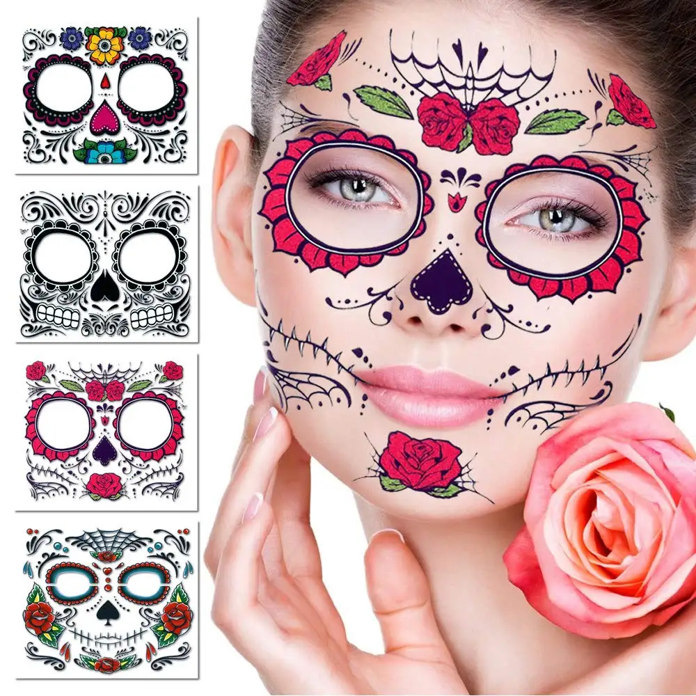 4 шт./компл. День мертвых череп уход за кожей лица Наряжаться временные