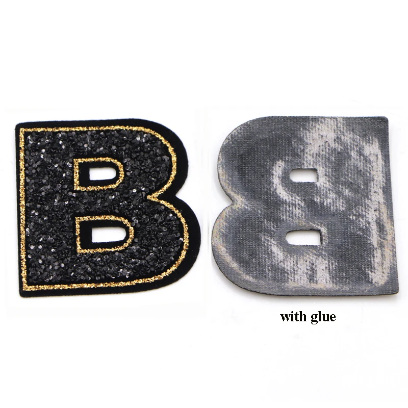 New!26 RhinestoneEnglish A-Z Alphabet Letter Applique Iron On Patch For Cloth Name Diy Badge Sticker Dress Jeans Pant Shoes | Дом и сад