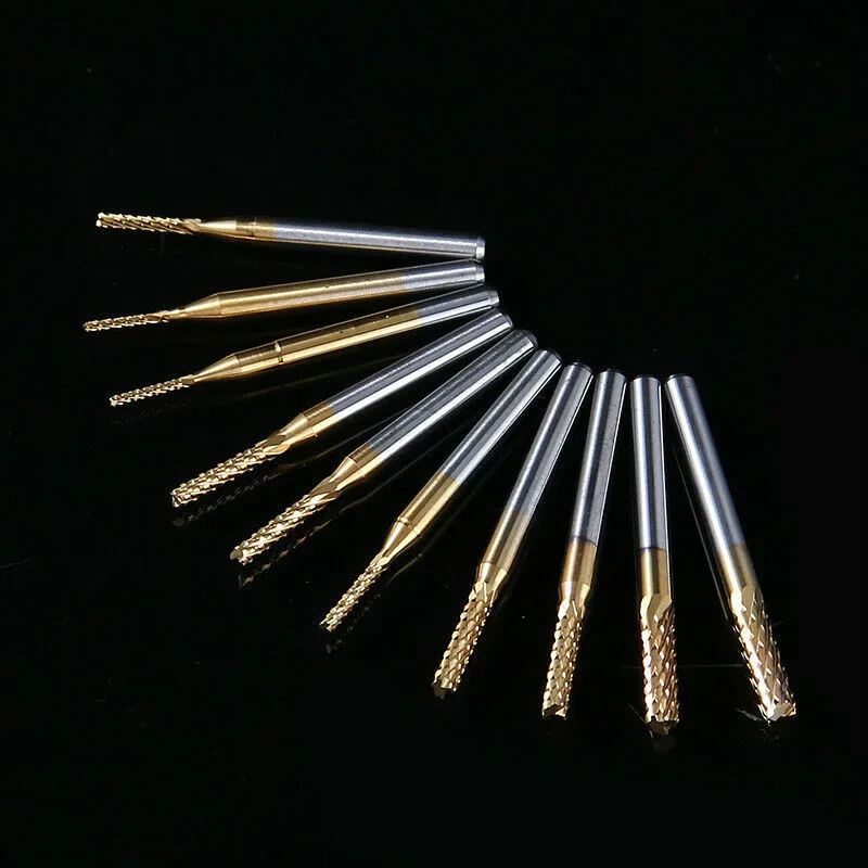 

10pcs End Mill Drill Bit Set 1mm-3mm CNC Milling Bits PCB Milling Cutter End Mills Accessories 1.5mm 2mm