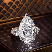 the new popular jewelry ladies accessories imitate mosangite exaggerated middle finger engagement pear shaped ring woman