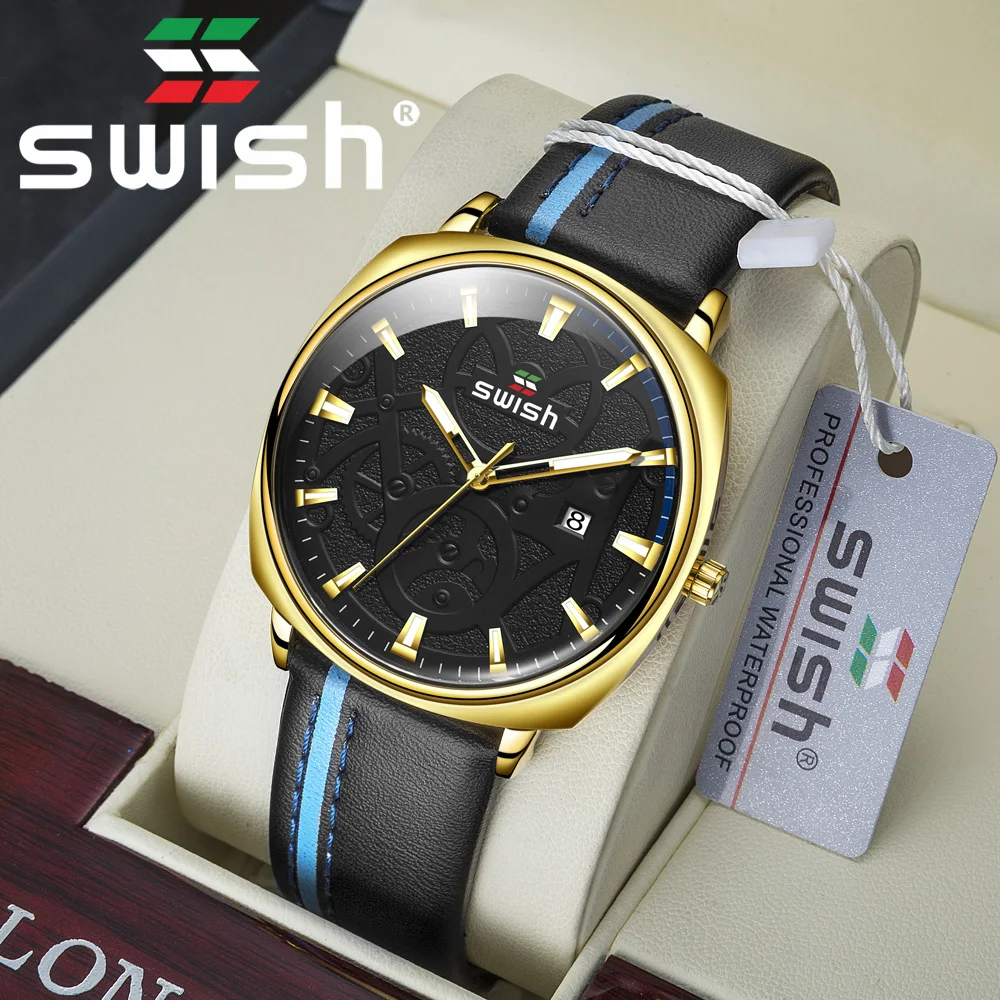 Мужские водонепроницаемые часы SWISH 2020 мужские Роскошные Кварцевые спортивные