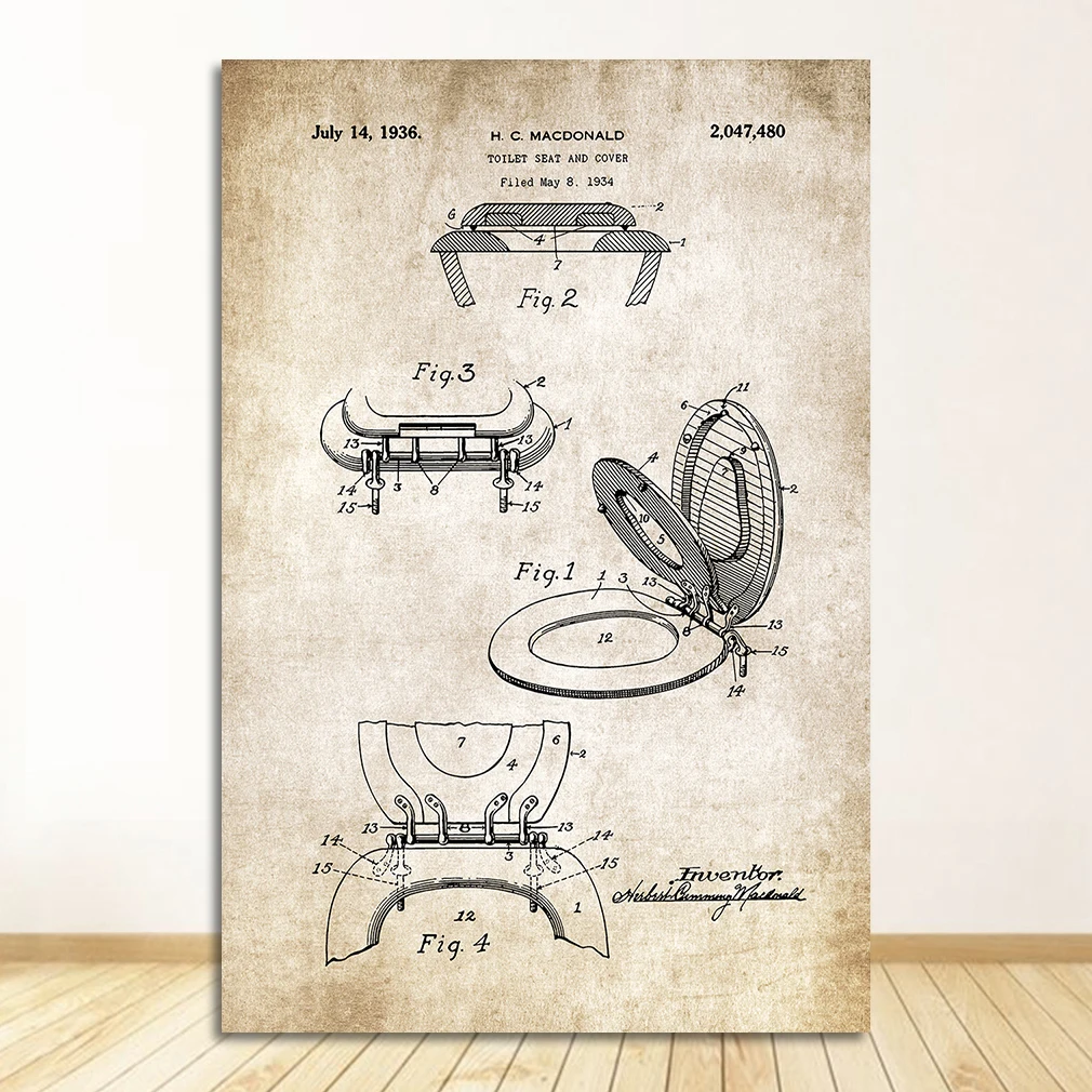 

Патентный постер на холсте DHRM, современный стиль