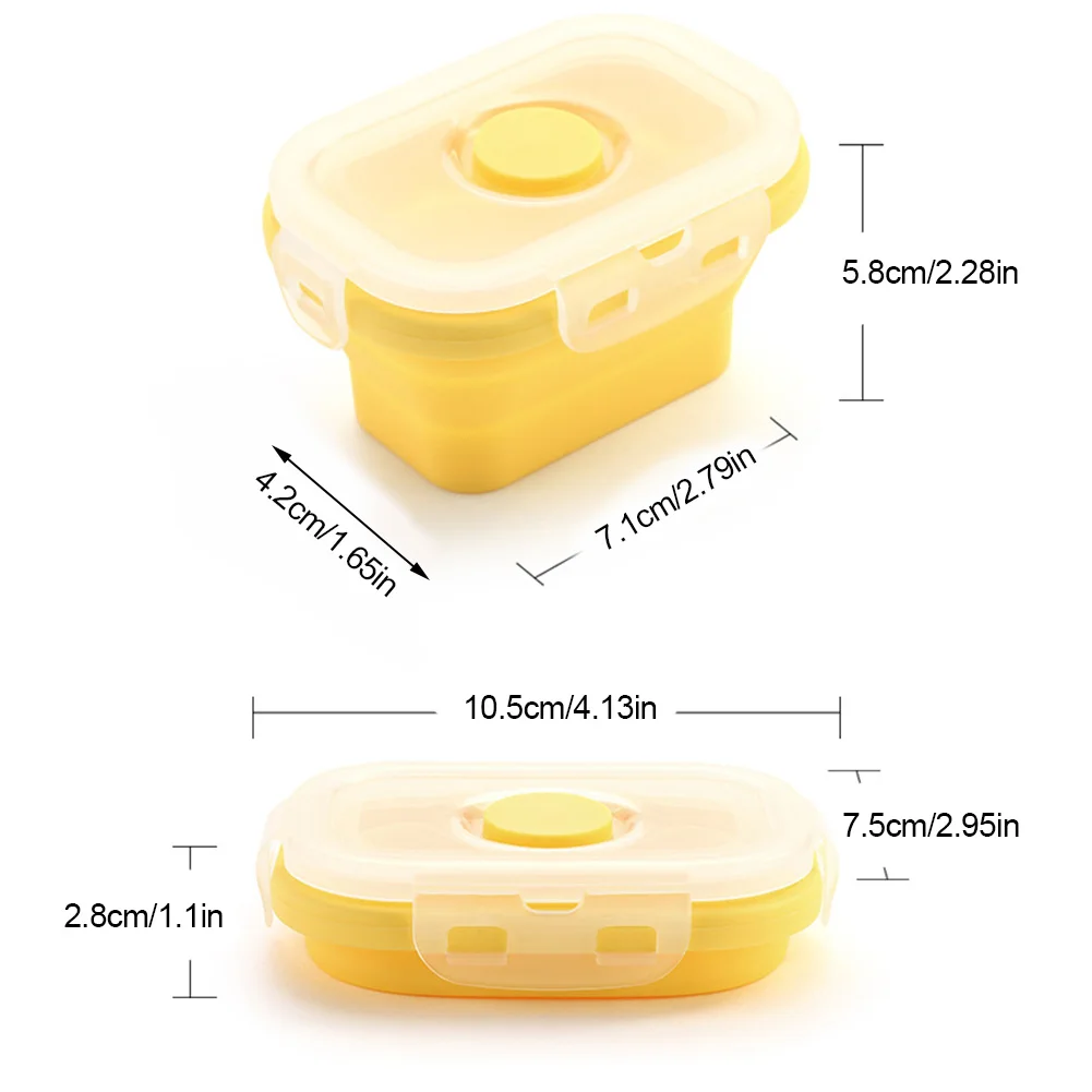 

4PCS 150ml Folding Baby Food Supplement Box Food Storage Refrigerator Silicone Food Preservation Box Snack Sealed Lunch Box