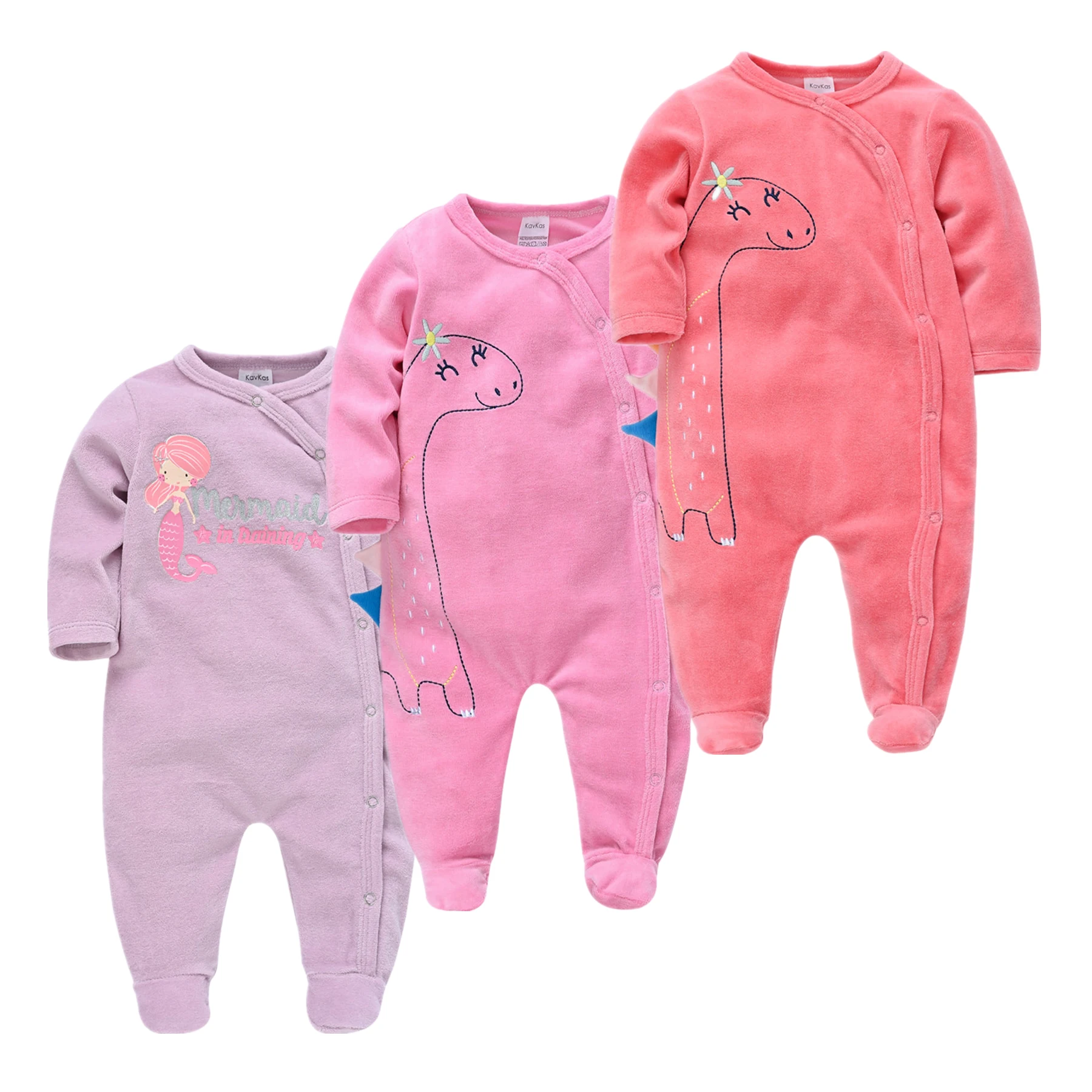Пижама для новорожденных девочек 3 шт. на осень/зиму |
