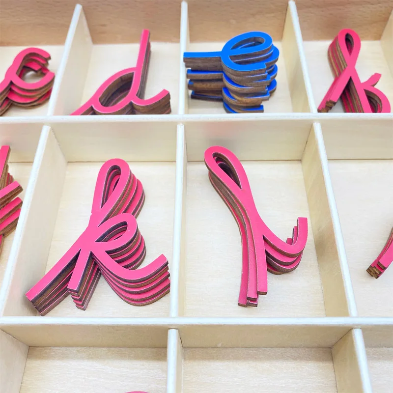 Treeyear-Tarjetas de s&iacute;mbolos de ense&ntilde;anza Montessori, alfabeto curvo peque&ntilde;o, con caja, materiales did&aacute;cticos-4