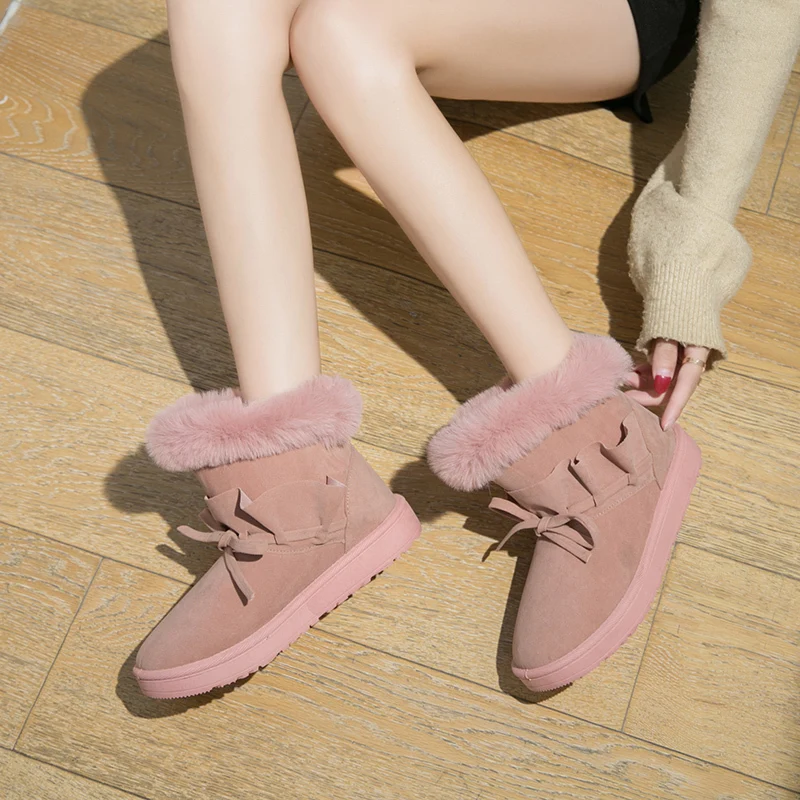 Fujin/женские зимние ботинки Прямая поставка Теплая хлопковая обувь на плоской