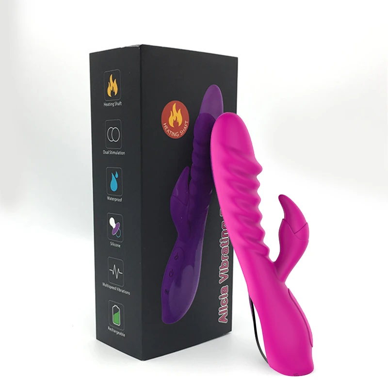 Вибратор Кролик Телескопический нагревательный стержень стимулятор для