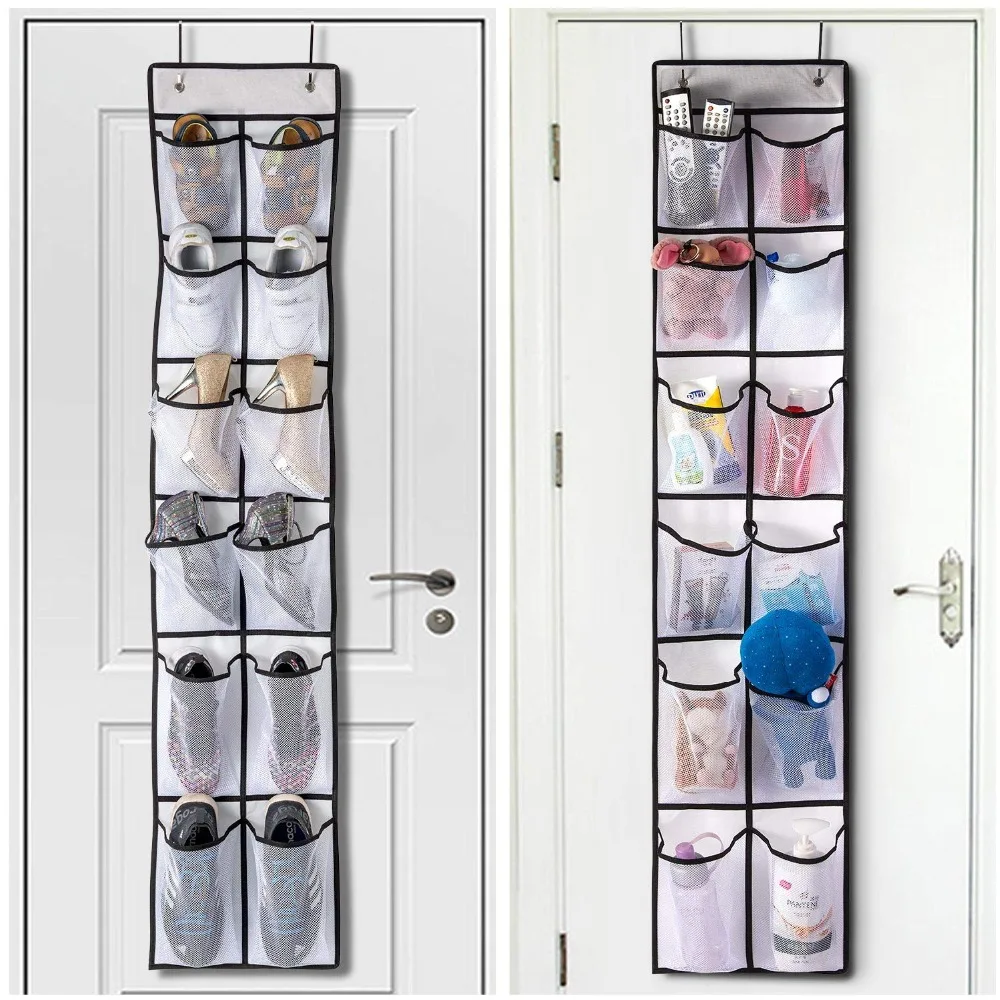 Over The Door Shoe Organizer 12 Large Mesh Pockets Hanging closet organizer Mesh Pockets Hanging Shoe Rack bag hanging