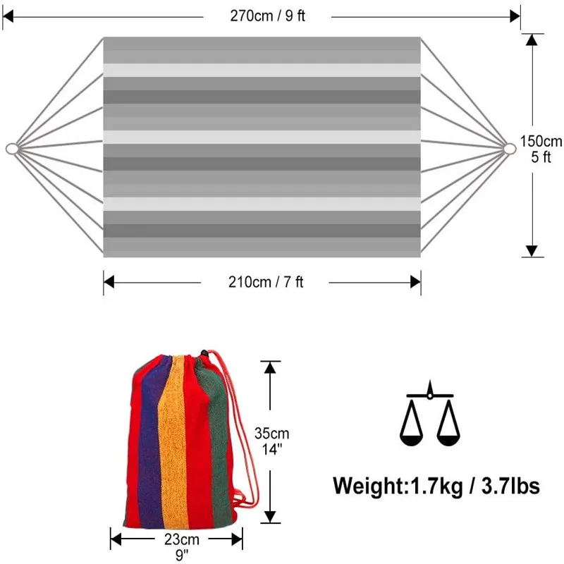 SoarOwl двойной хлопковый открытый гамак Multiples грузоподъемность до 450 фунтов