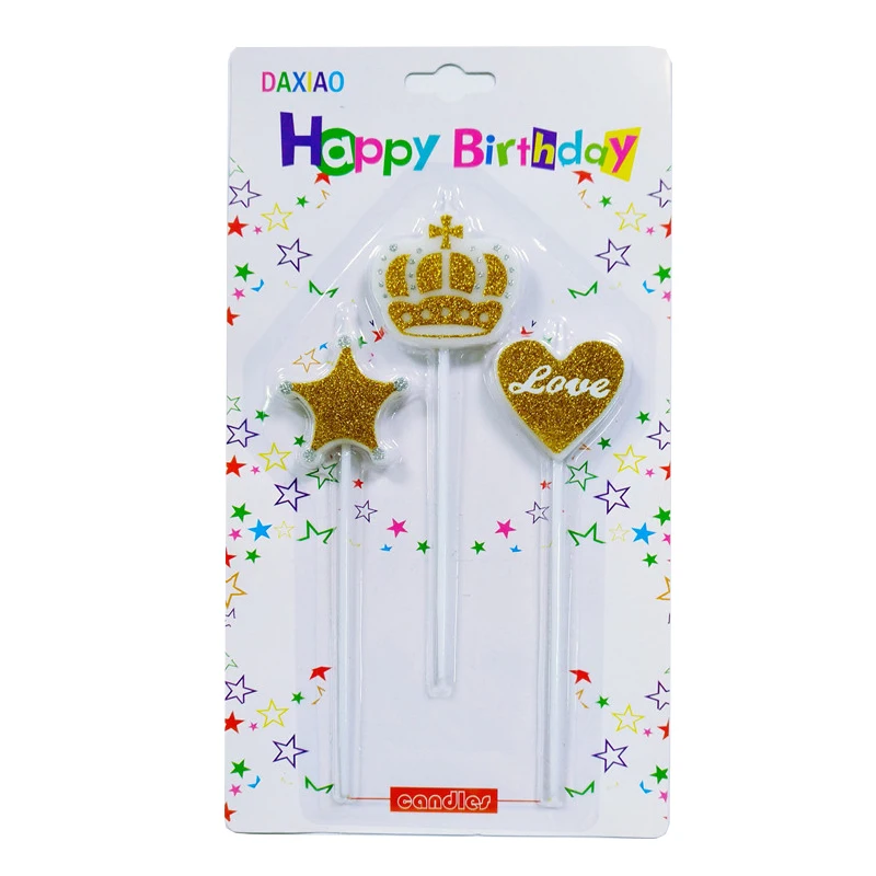 Новинка свечи на день рождения для мальчиков и девочек корона любовь звезда без