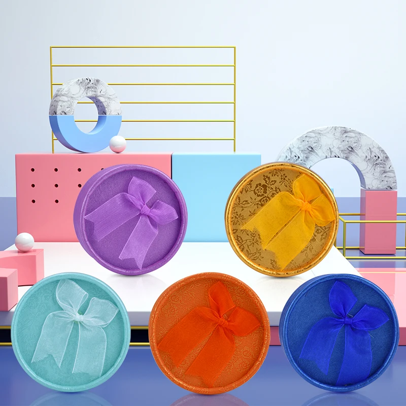 1 шт. круглая коробка для ювелирных изделий с узлом сережек и колец органайзер